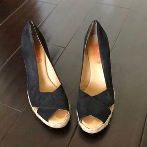 Michael Kors black suede wedges